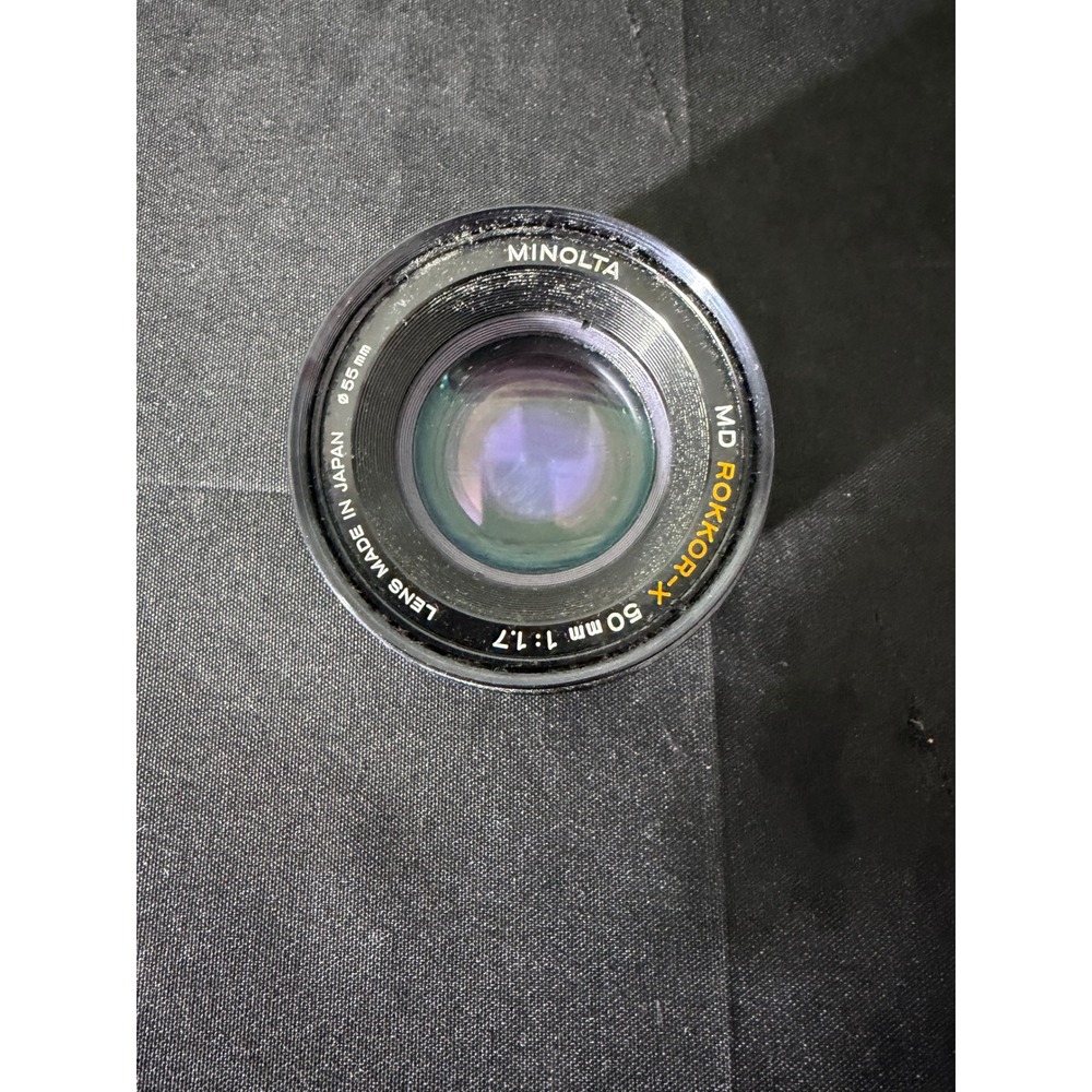 Minolta MD Rokkor-X 50mm f/1.7 Lens 55mm Black Excellent Prime Manual Focus